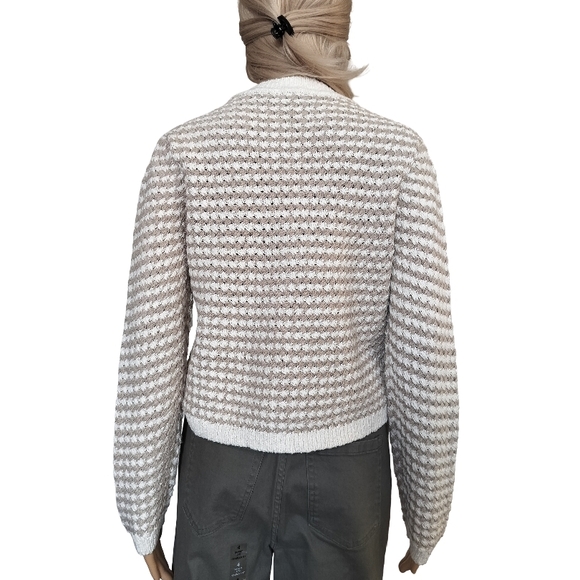 DKNY Jeans Cream and White Knit Sweater - Picture 5 of 9